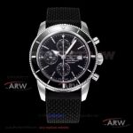 OM Factory Breitling Superocean Heritage II 45mm Watch - Black Bezel  Asia 7750 Chronograph 